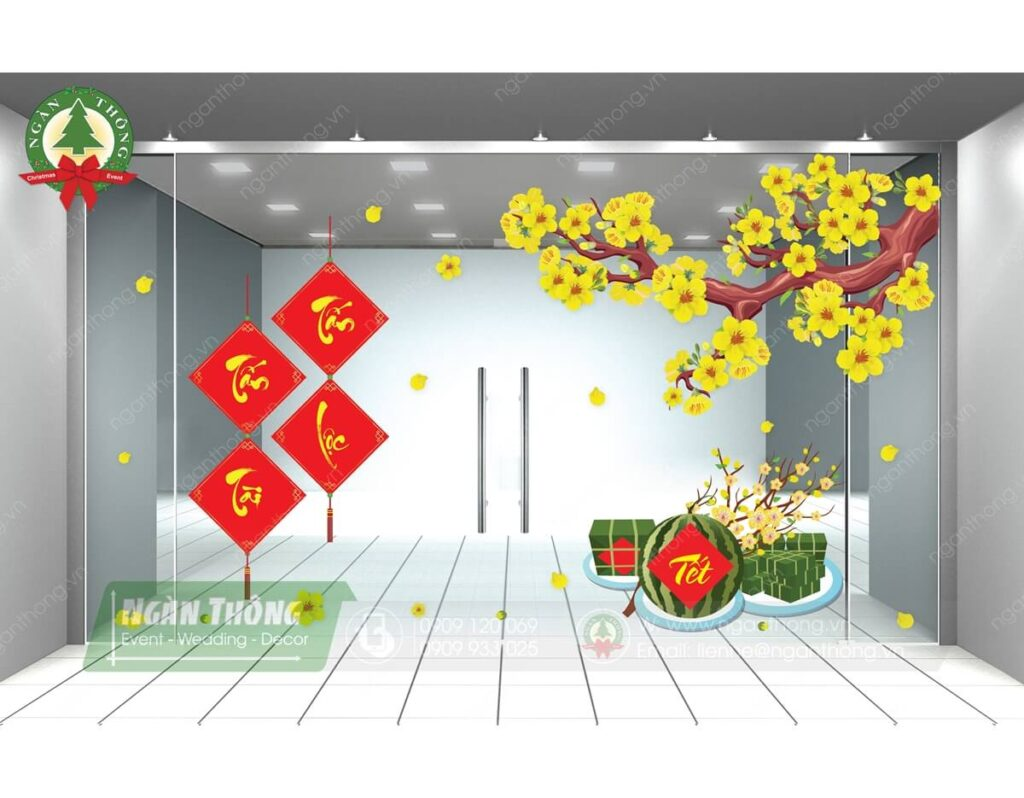 Decal trang trí tết giá tốt