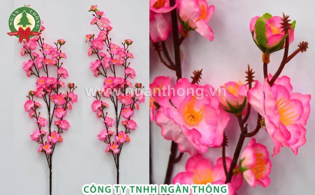 Trang trí cây đào ngày tết đẹp