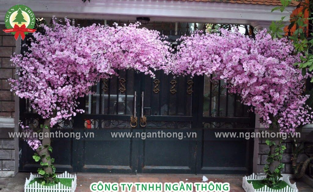 Trang trí cây đào tết