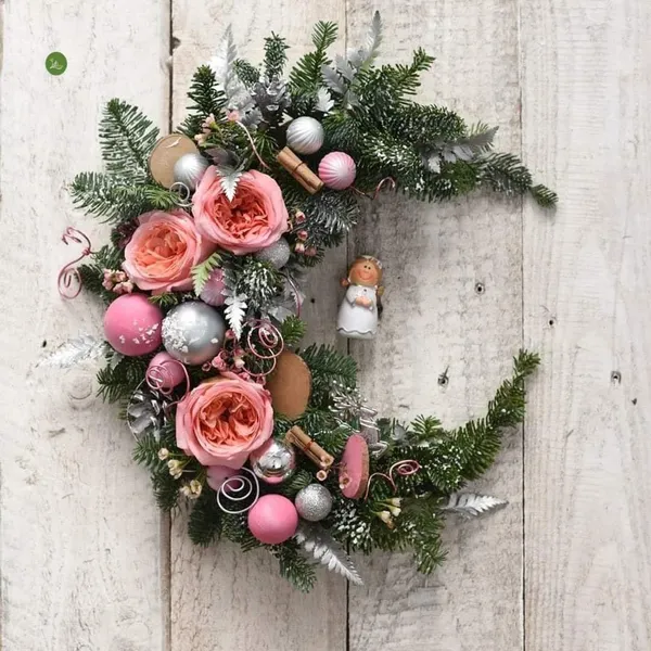 Vòng nguyệt quế Noel treo cửa