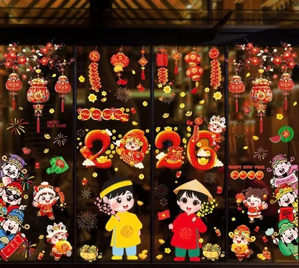 Decal trang trí tết mới 2026