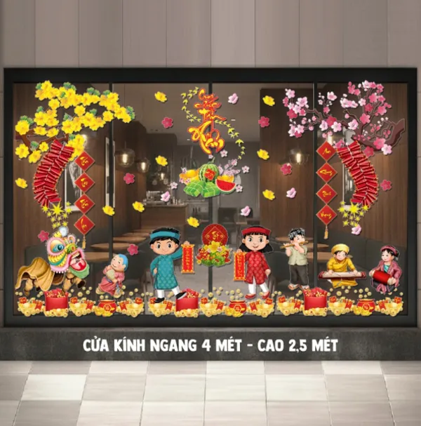 Decal trang trí tết mới 2026