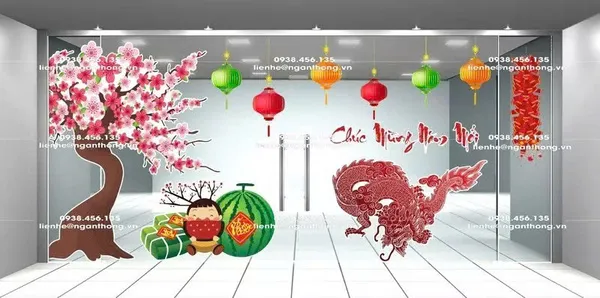 Decal trang trí tết quận Phú Nhuận