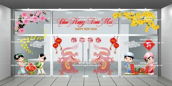 Decal trang trí tết quận Phú Nhuận