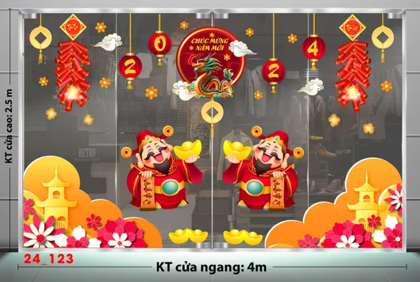 Decal trang trí Tết Bình Thạnh