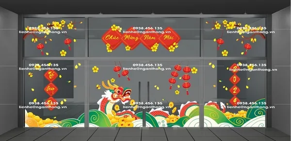 Decal trang trí tết Quận 10
