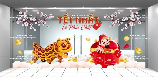 Decal trang trí tết Quận 10