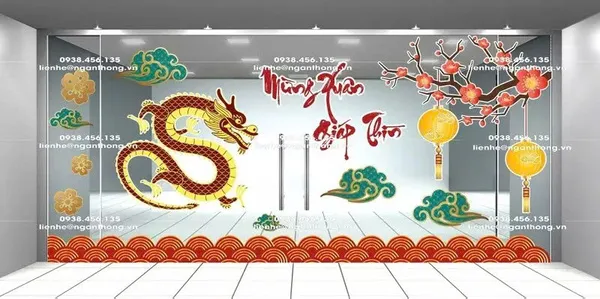 Decal trang trí tết Quận 10