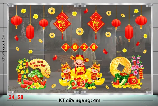 Decal trang trí tết Quận 8