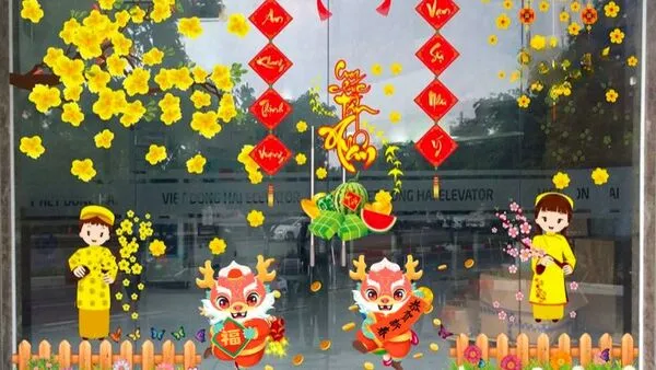 Decal trang trí tết quận Tân Bình