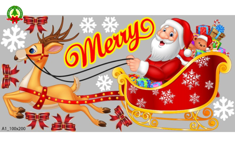 Decal trang trí Noel quận 3 đẹp lung linh, dán nhanh, giá tốt
