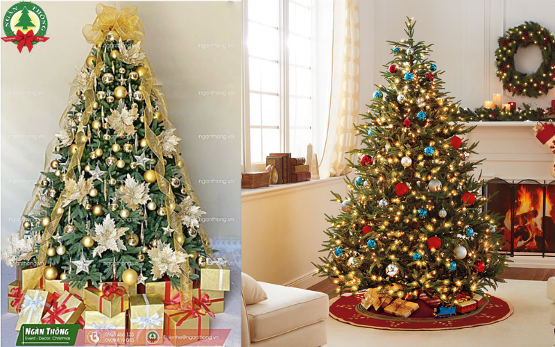Cây thông Noel 1m làm từ lá kim nhựa PVC
