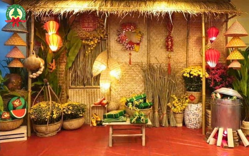 Cổng tre trang trí Tết