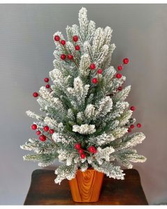 Cây thông Noel mini M8 phủ tuyết mã LP-M8-HS, cao 60cm