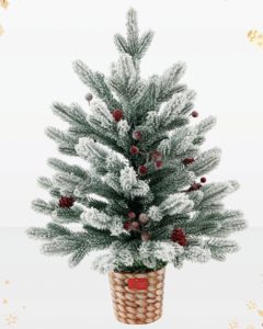 Cây thông Noel mini PE phủ tuyết có trang trí mã LP-M9-HS, cao 60cm