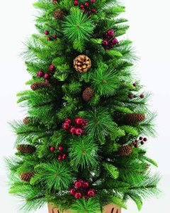 Cây thông Noel mini PE + PVC có trang trí mã LP-SD, cao 1m2