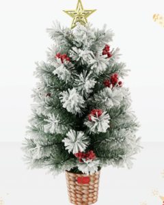Cây thông Noel mini phủ tuyết có trang trí mã LP-A4, cao 45cm đến 60cm