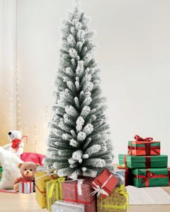 Cây thông Noel ốm 3 loại lá phủ tuyết mã LP-ST-6, cao 1m8