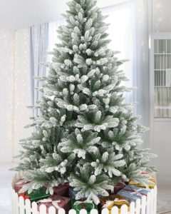 Cây thông Noel PE 2 loại lá phủ tuyết mã LP-AL-HS, cao 1m5 đến 2m4