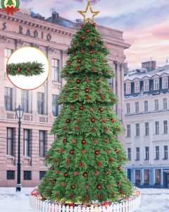 Cây thông Noel PE 3 loại lá có trang trí mã LP-KS-PE, cao 4m3 đến 12m3