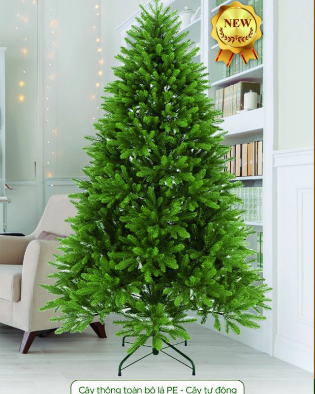 Cây thông Noel toàn bộ lá PE mã LP-PI, cao 1m5 đến 2m4